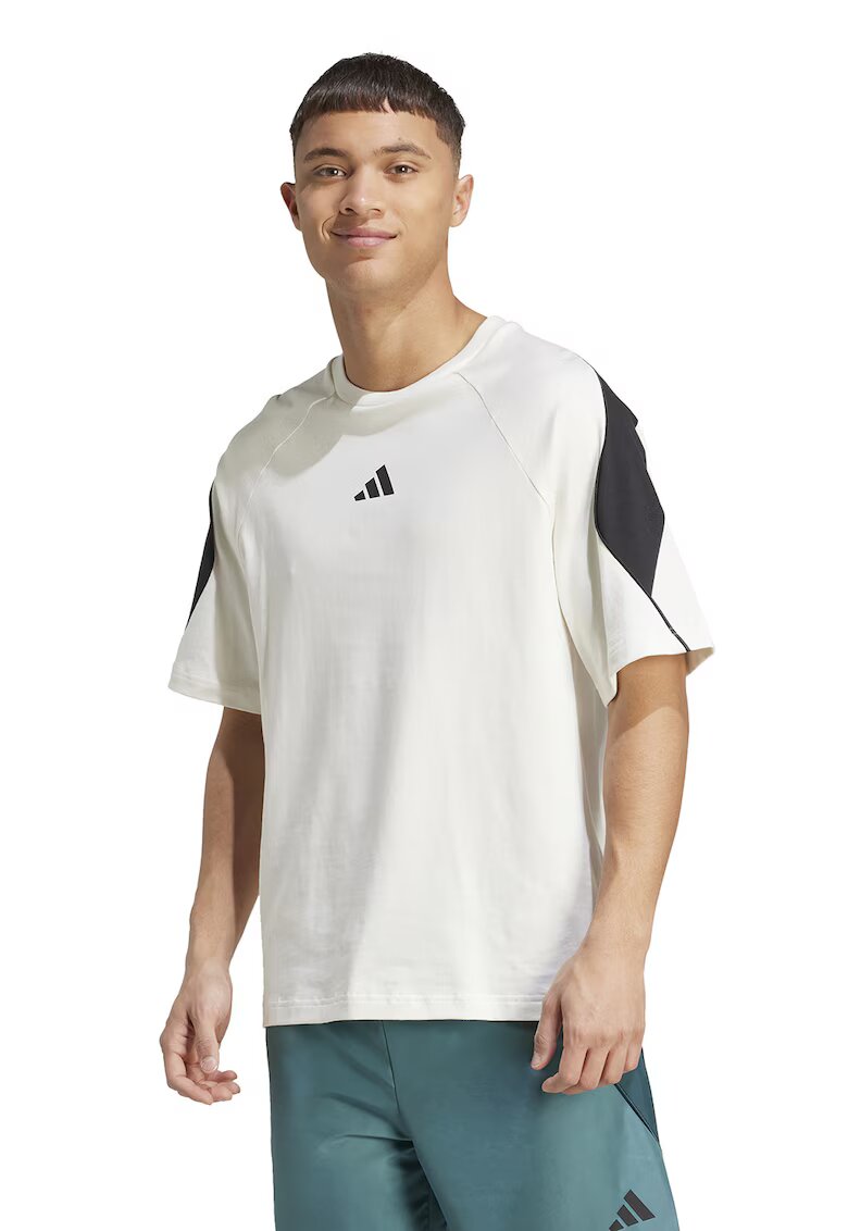 ADIDAS SPORTSWEAR Tricou cu maneci raglan Stadium - Alb/Negru