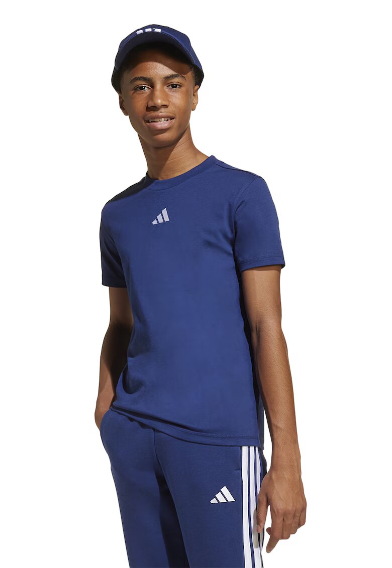 ADIDAS SPORTSWEAR Tricou de bumbac cu decolteu la baza gatului - Albastru inchis