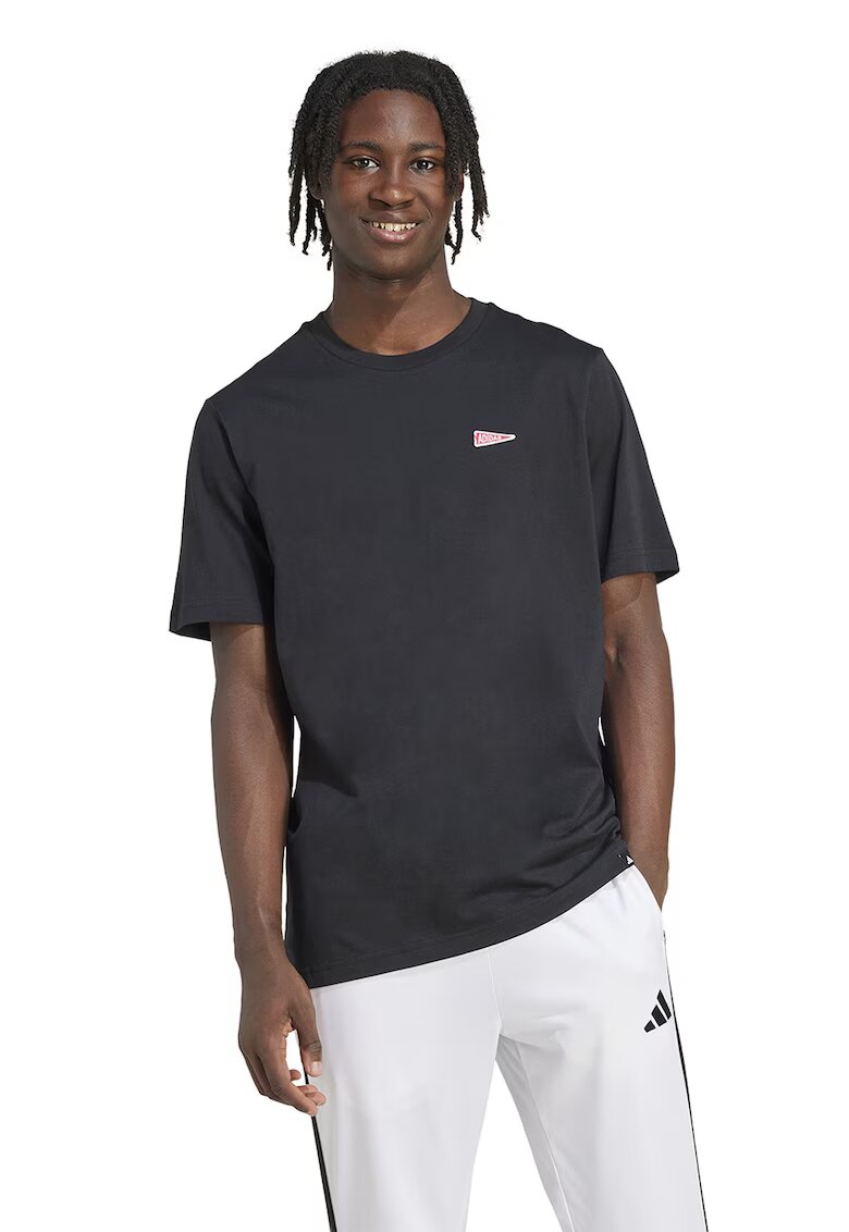 ADIDAS SPORTSWEAR Tricou de bumbac cu logo brodat - Negru