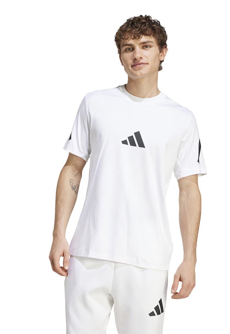 ADIDAS SPORTSWEAR Tricou de bumbac cu model monograma Z.N.E - Alb/Negru