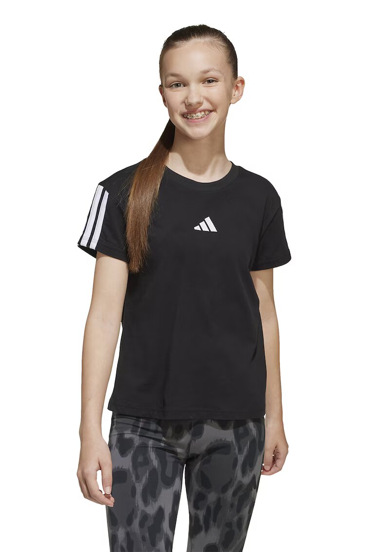 ADIDAS SPORTSWEAR Tricou din bumbac cu broderie logo - Negru