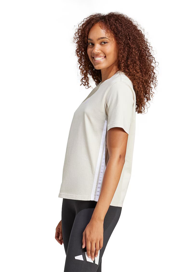 ADIDAS SPORTSWEAR Tricou din bumbac cu decolteu la baza gatului - Alb fildes