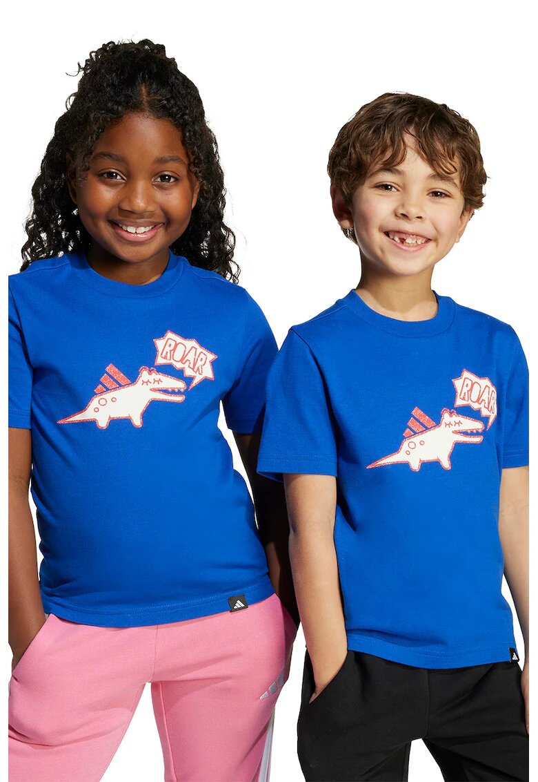 ADIDAS SPORTSWEAR Tricou din bumbac cu imprimeu grafic si logo - Albastru royal