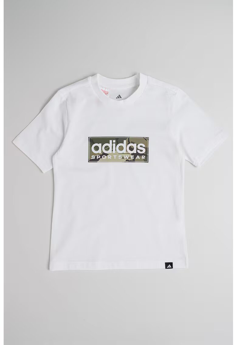 ADIDAS SPORTSWEAR Tricou din bumbac cu imprimeu logo Camo - Kaki/Alb optic