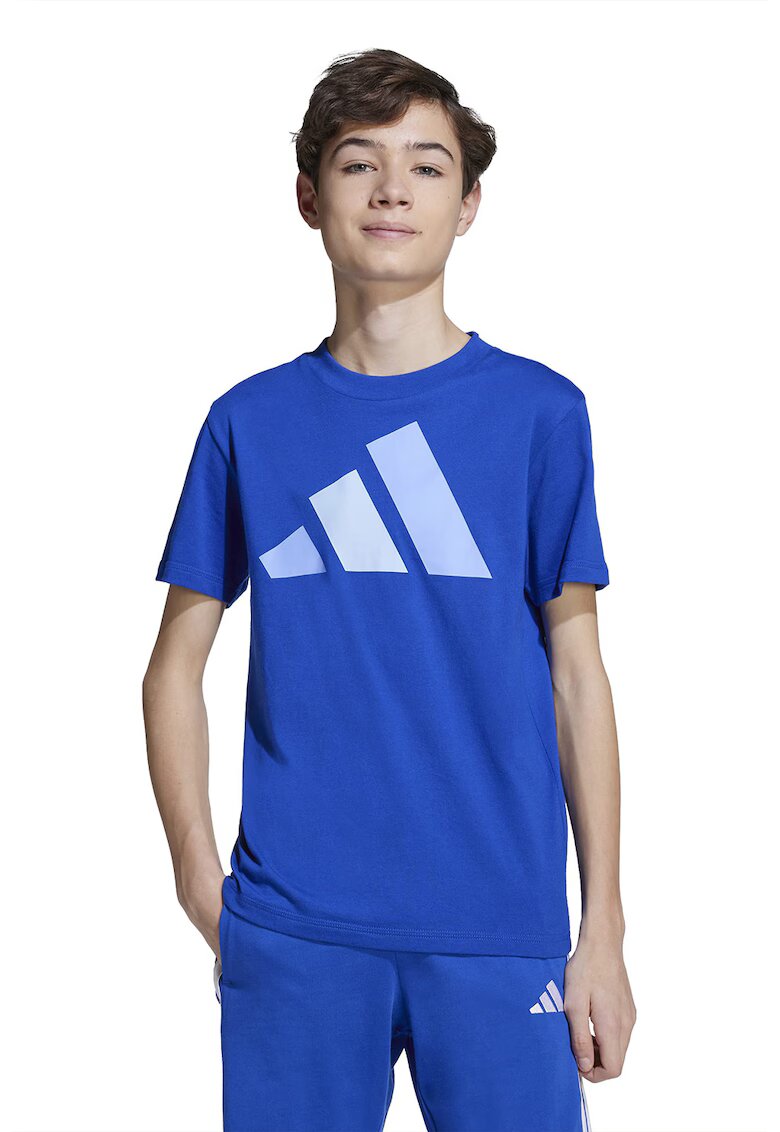ADIDAS SPORTSWEAR Tricou din bumbac cu imprimeu logo cauciucat - Albastru royal
