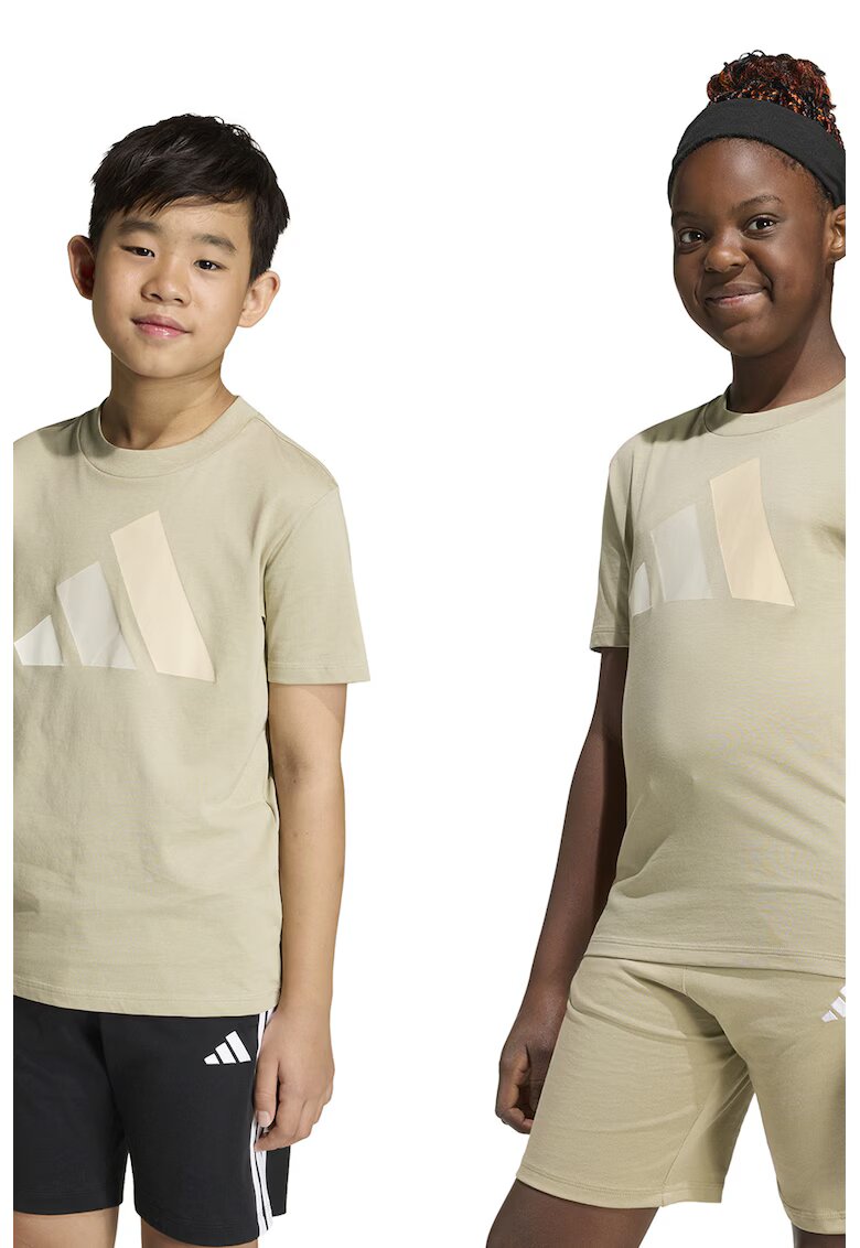 ADIDAS SPORTSWEAR Tricou din bumbac cu imprimeu logo cauciucat - Bej/Alb murdar