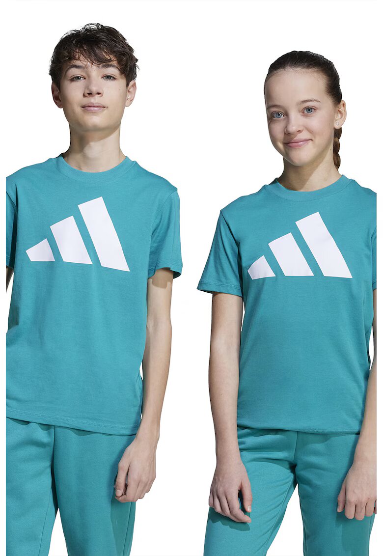 ADIDAS SPORTSWEAR Tricou din bumbac cu imprimeu logo cauciucat - Verde persan