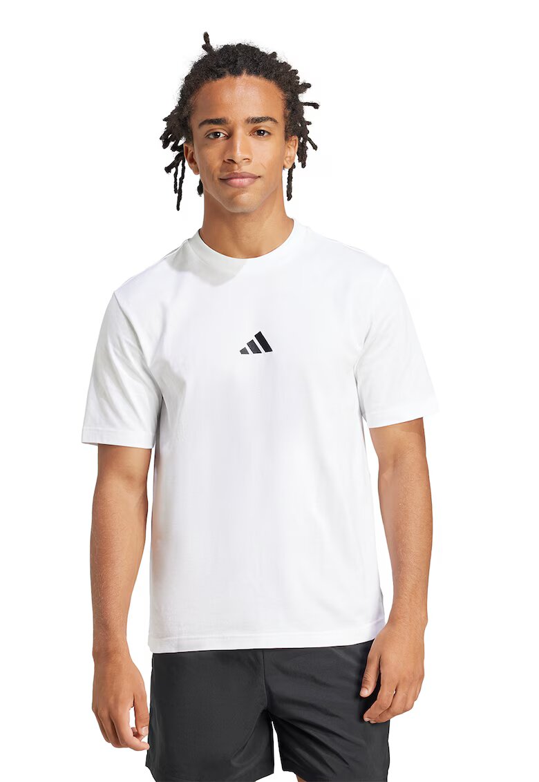 ADIDAS SPORTSWEAR Tricou din bumbac Essentials - Negru/Alb optic