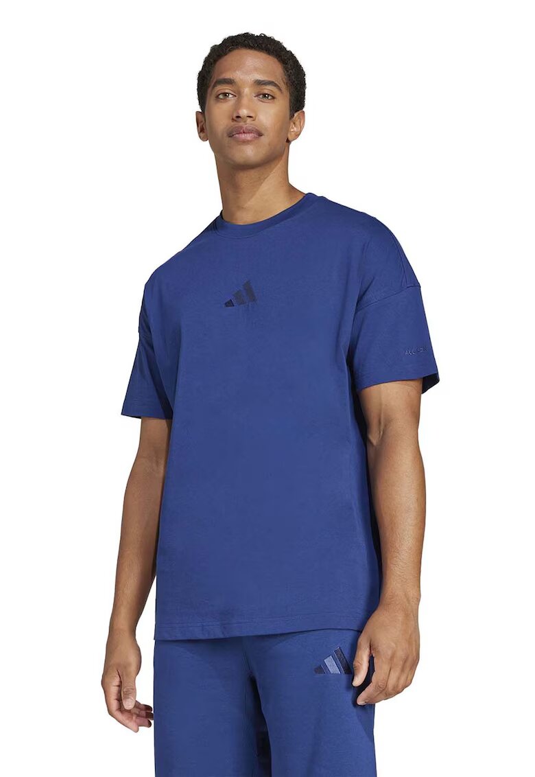 ADIDAS SPORTSWEAR Tricou lejer cu decolteu la baza gatului All Szn - Albastru inchis