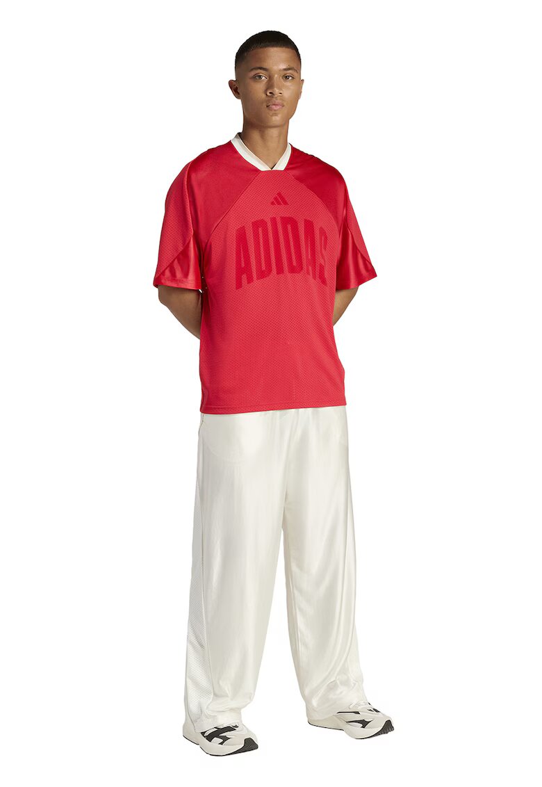 ADIDAS SPORTSWEAR Tricou lejer cu segmente de plasa Stadium - Rosu/Alb
