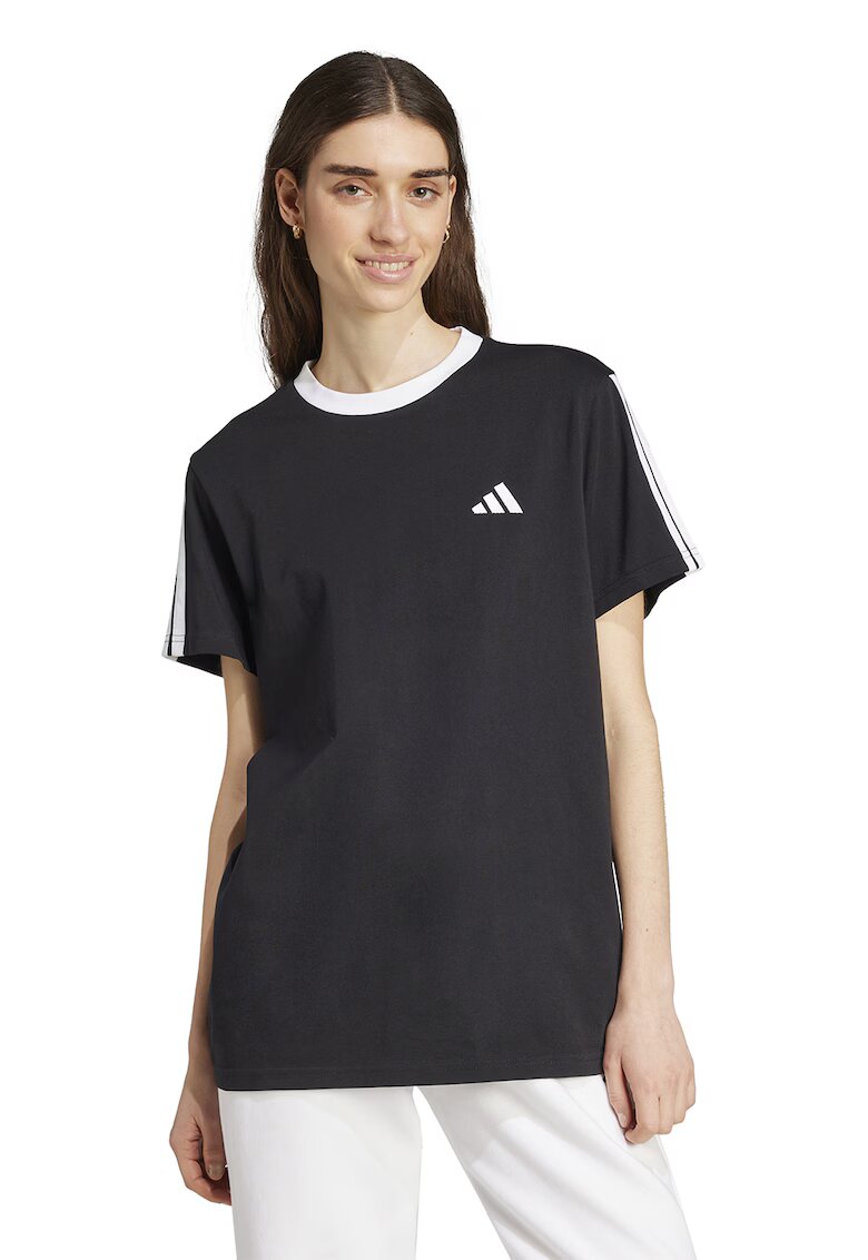 ADIDAS SPORTSWEAR Tricou lejer din bumbac cu logo - Alb/Negru