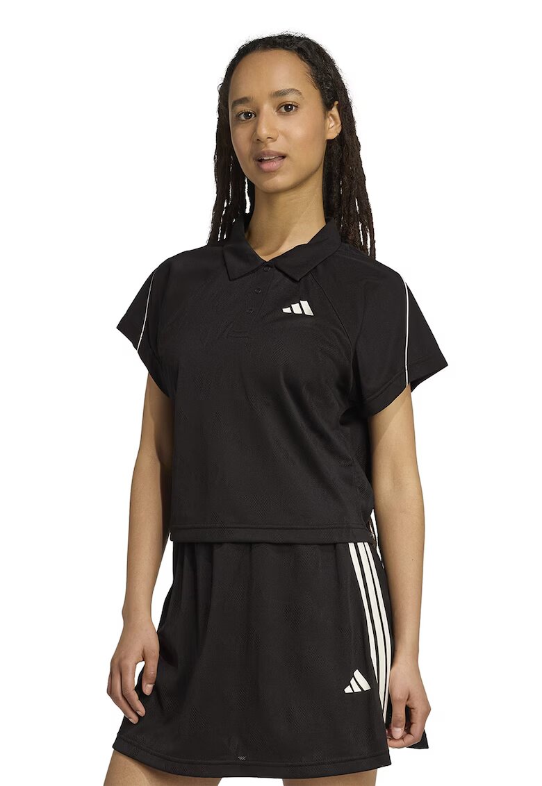 ADIDAS SPORTSWEAR Tricou polo Stadium - Negru/Alb optic