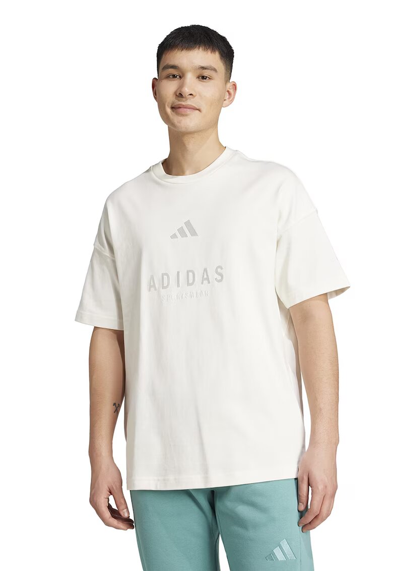 ADIDAS SPORTSWEAR Tricou supradimensionat cu logo - Alb optic