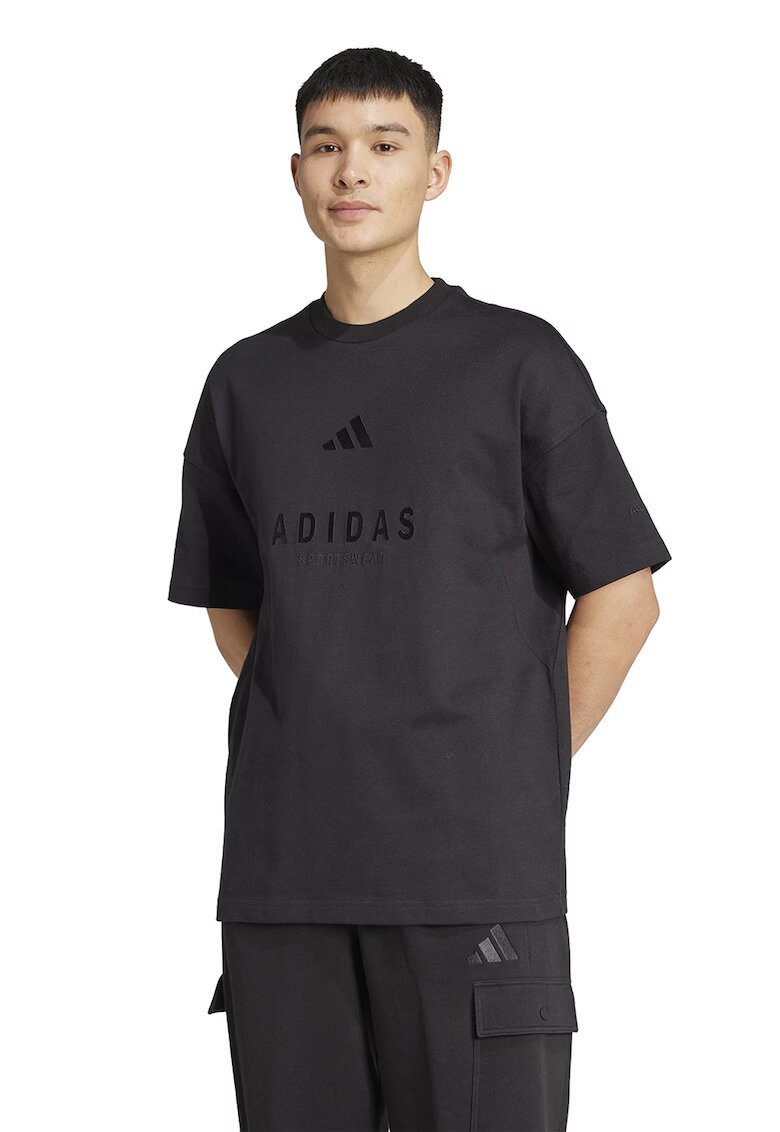 ADIDAS SPORTSWEAR Tricou supradimensionat cu logo - Negru