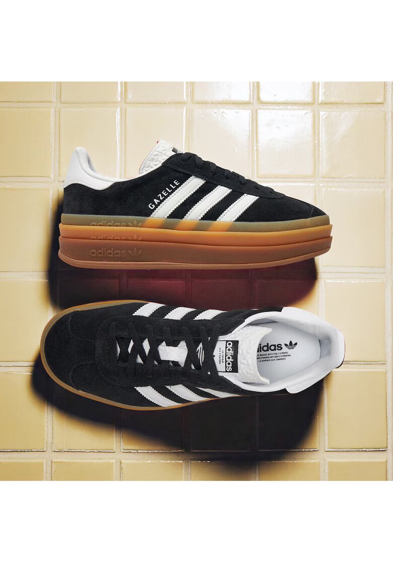 adidas Tenisi din piele intoarsa cu sitret si logo -