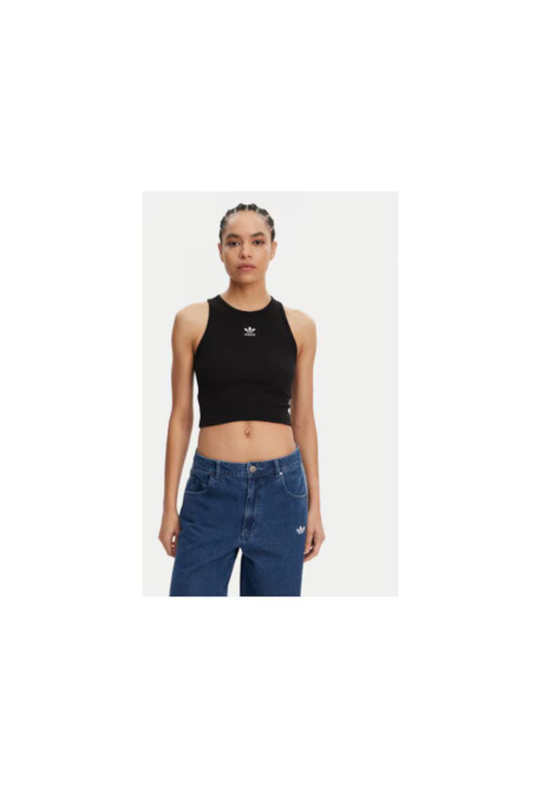 adidas Top crop cu detaliu logo 00