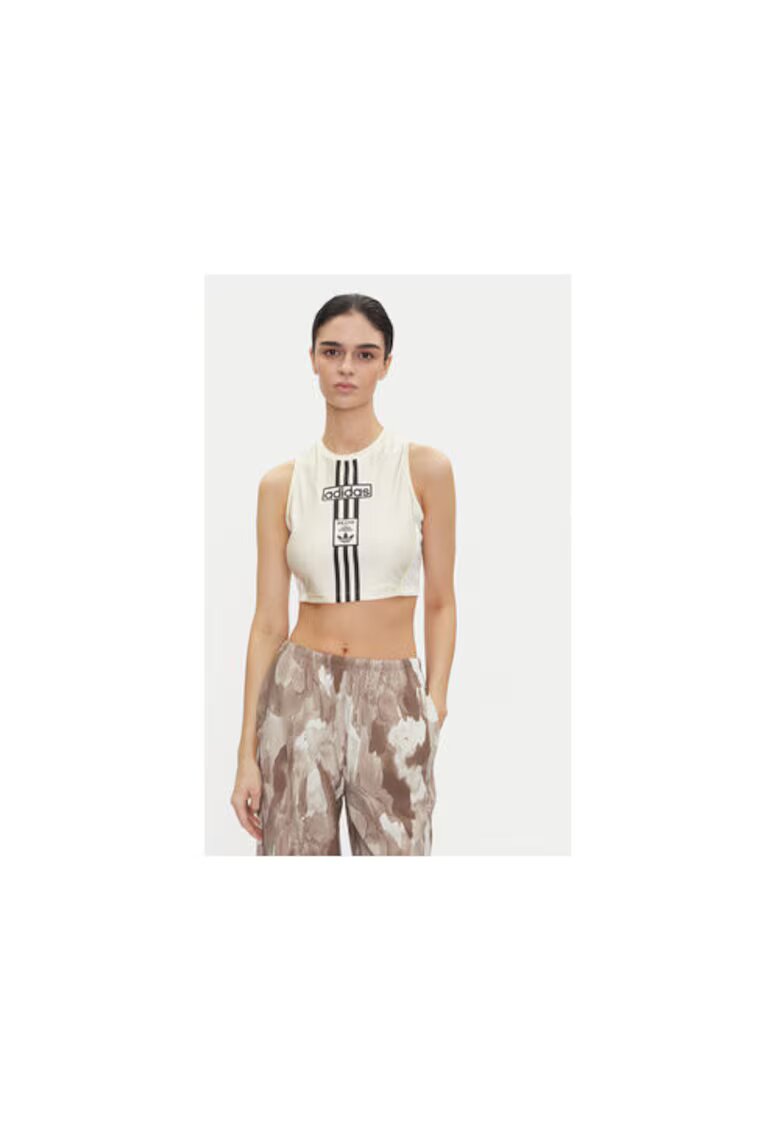 adidas Top crop cu detaliu logo