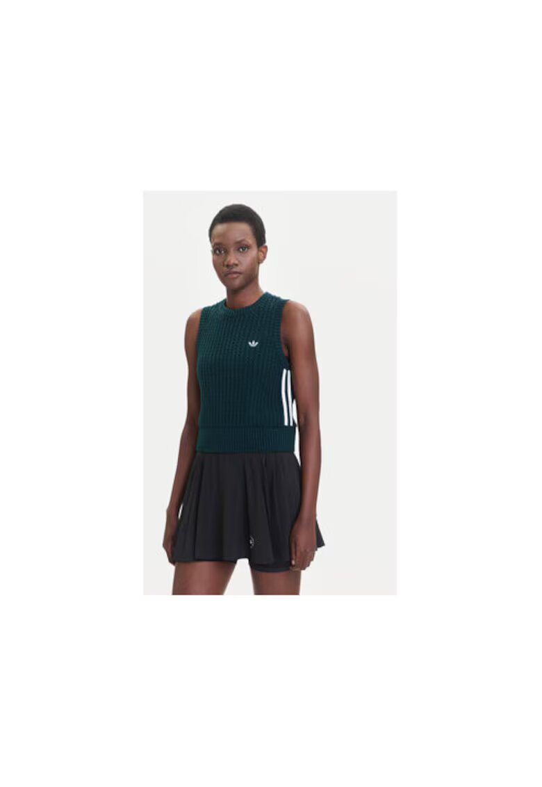 adidas Top din bumbac cu logo frontal discret