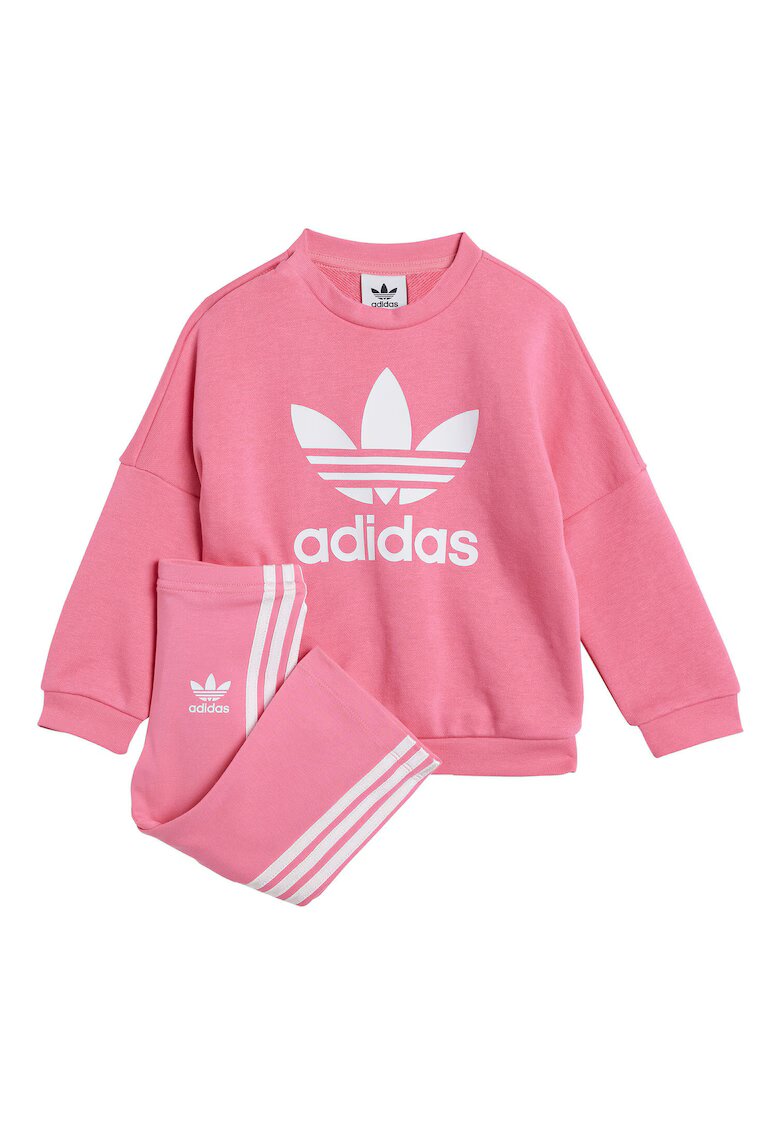 adidas Trening lejer cu imprimeu logo si maneci cazute