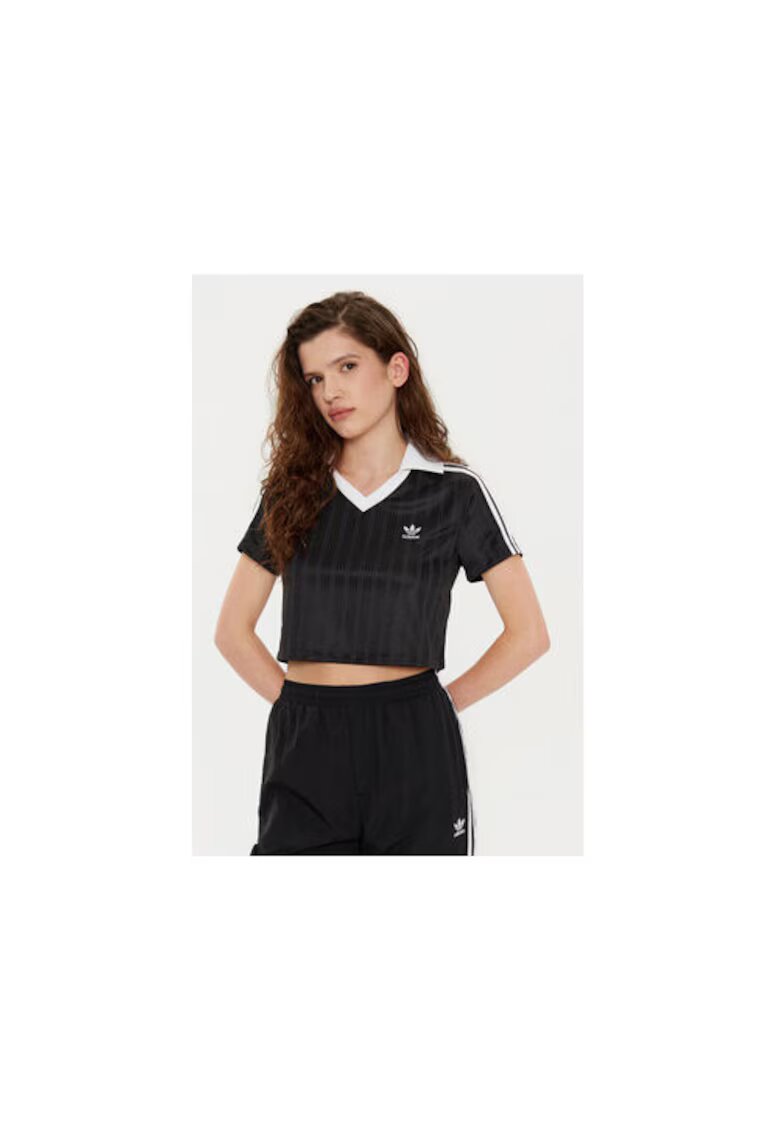 adidas Tricou crop cu detalii logo