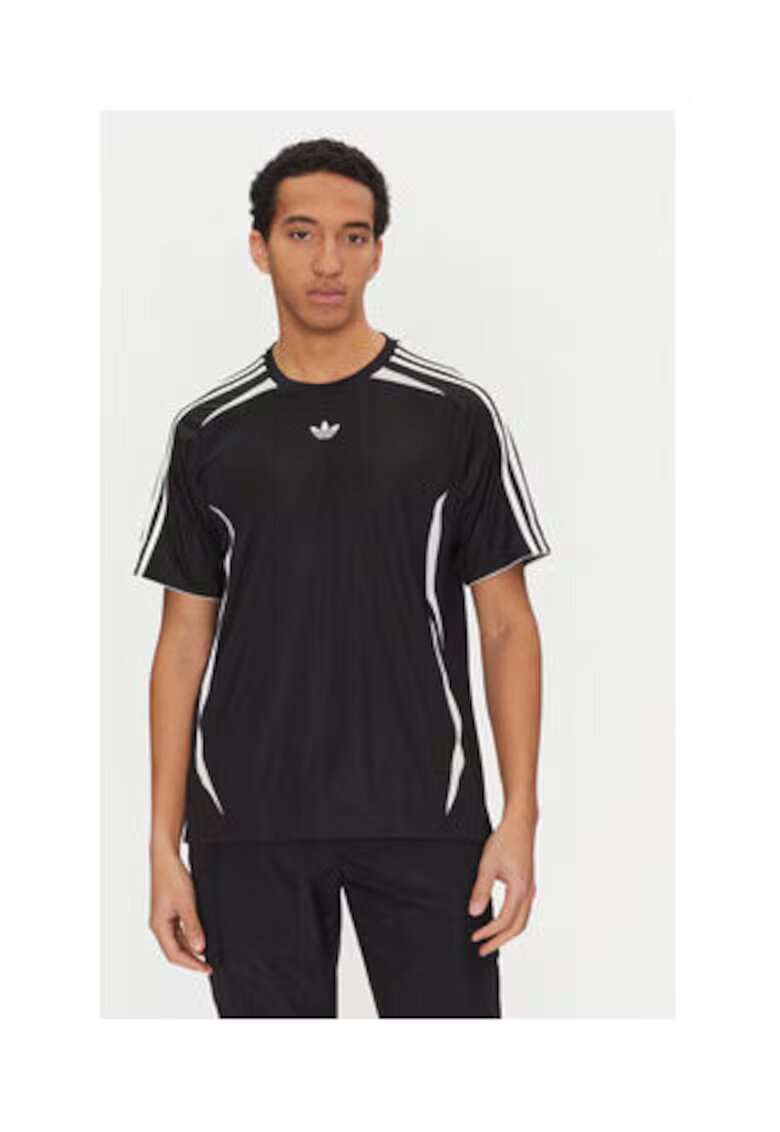 adidas Tricou cu decolteu la baza gatului si detalii logo