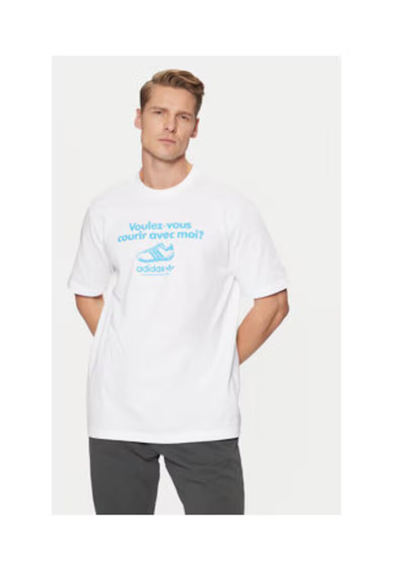 adidas Tricou din bumbac cu imprimeu text si logo
