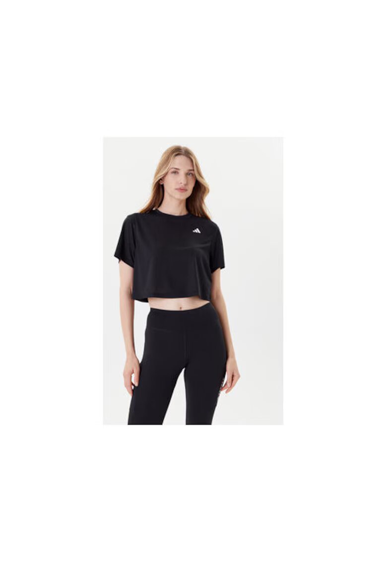 adidas Tricou din ;poliester cu maneci scurte