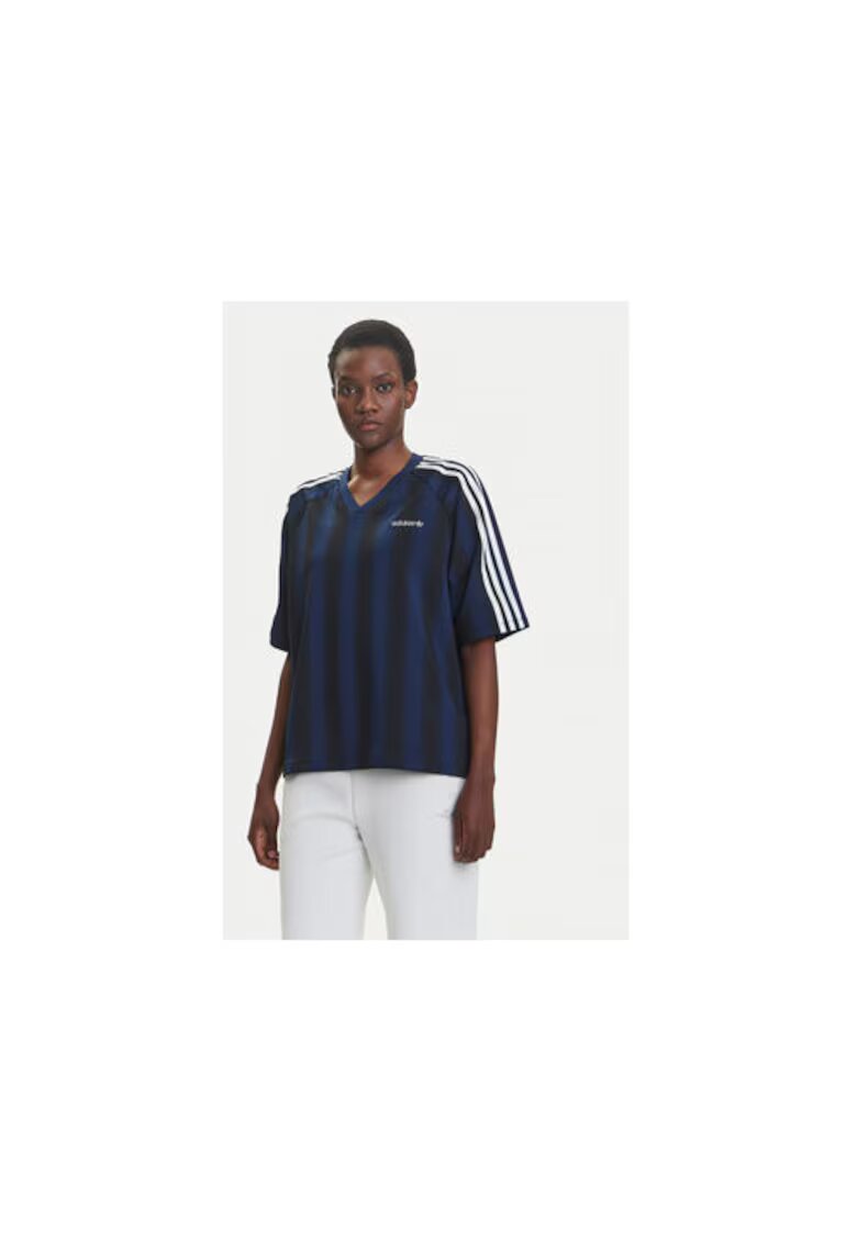 adidas Tricou din poliester cu model cu dungi