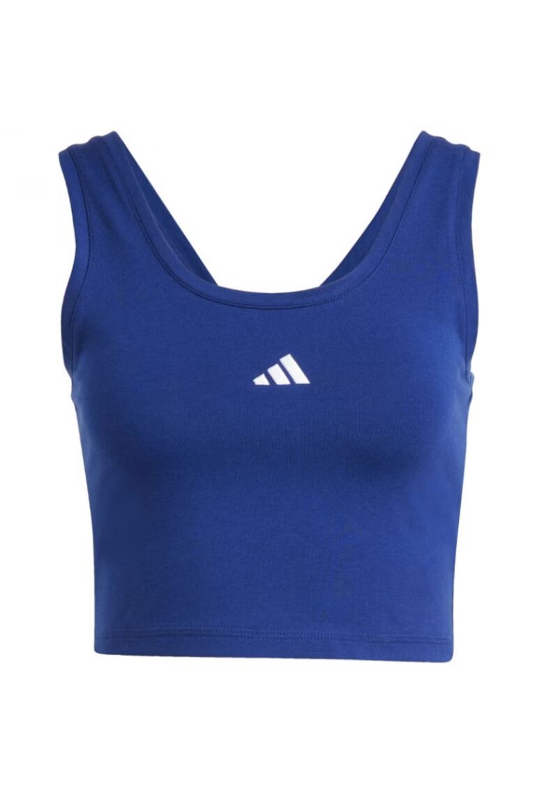 adidas Tricou sport bumbac - albastru - cu logo mic