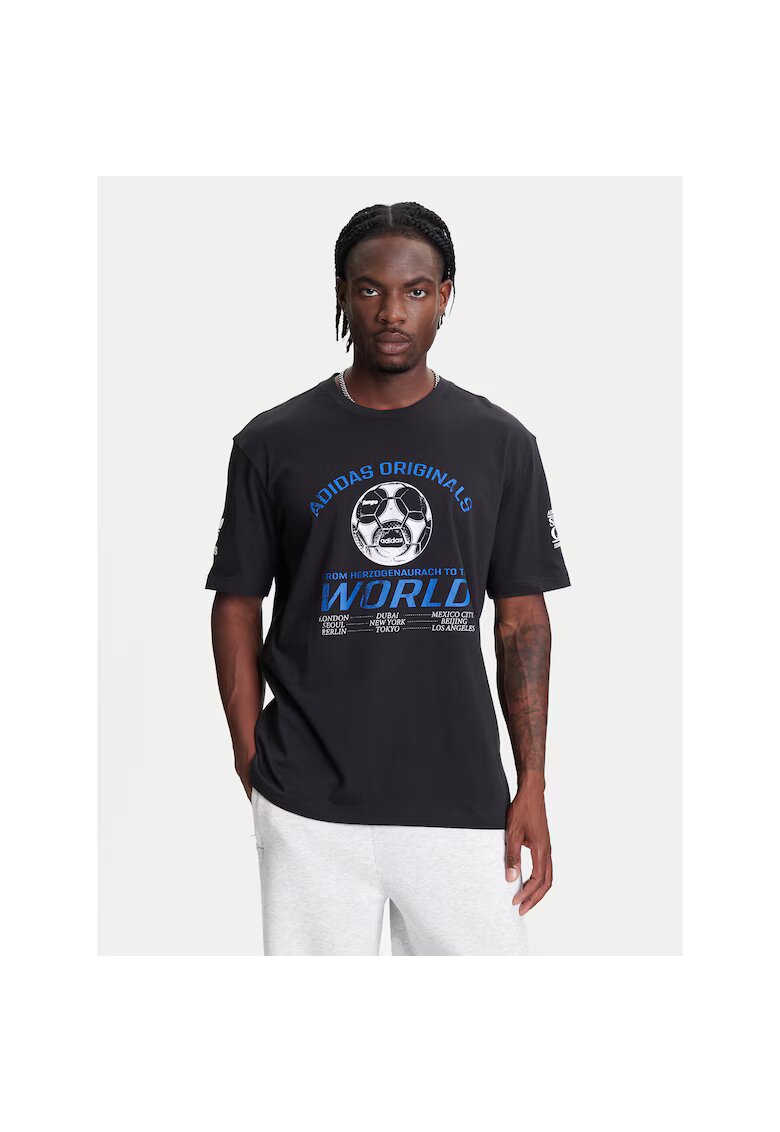 adidas Tricou sport pentru barbati negru - bumbac