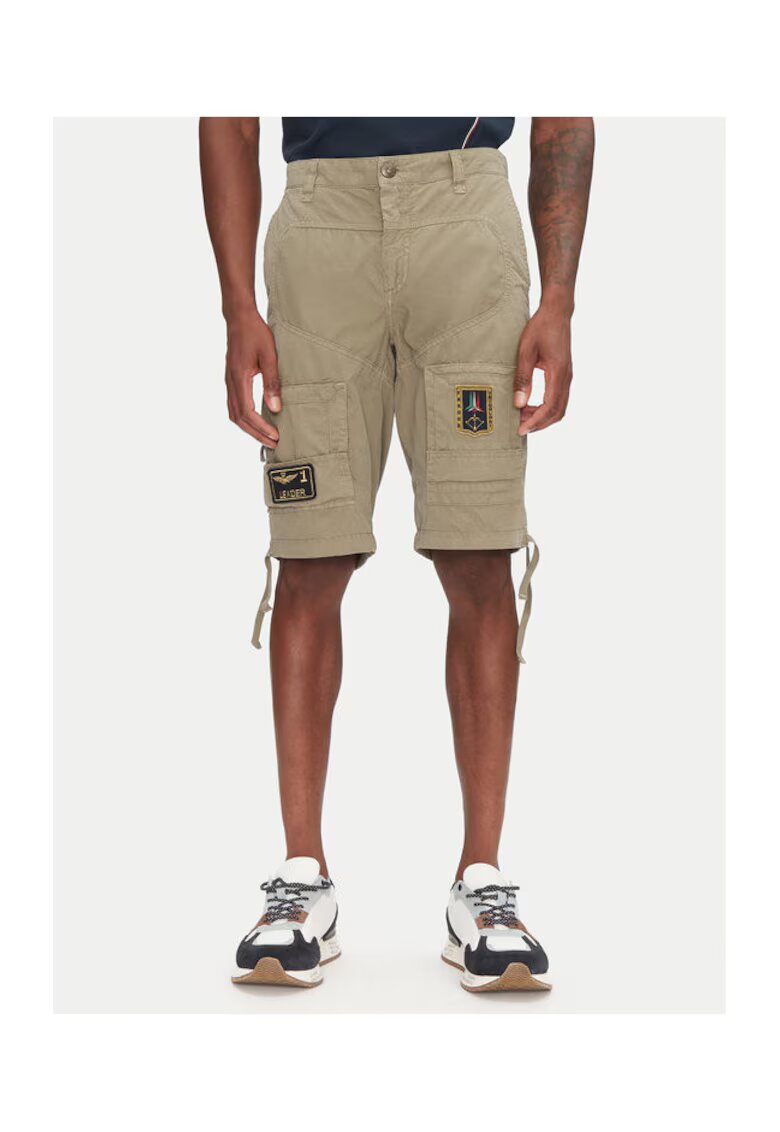Aeronautica Militare Pantaloni scurti barbati 251BE041CT1122 - Bumbac - Kaki - Kaki
