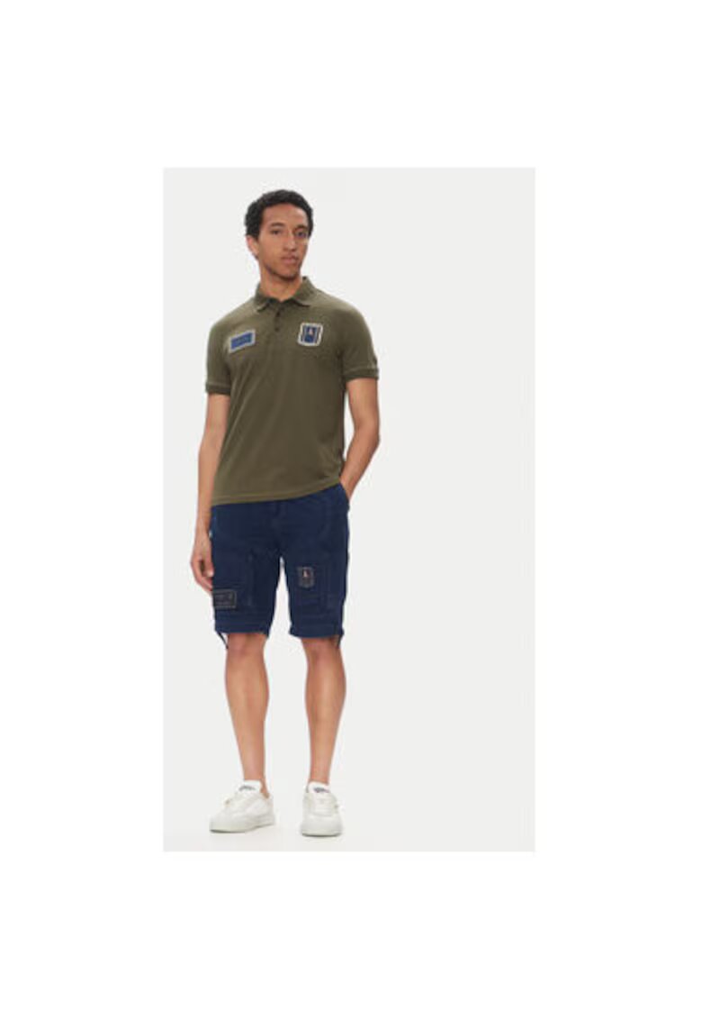 Aeronautica Militare Pantaloni scurti din denim barbati 251BE252CT3507 - Bumbac - Bleumarin - Bleumarin