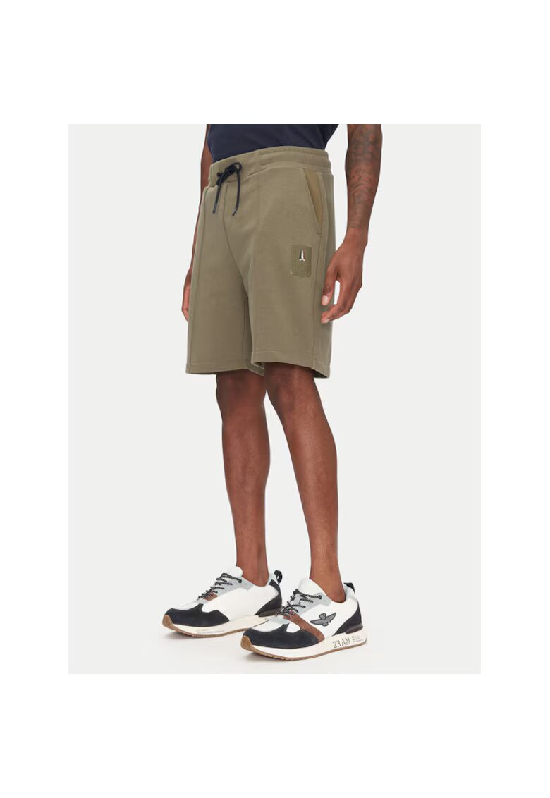 Aeronautica Militare Pantaloni scurti sport barbati 251BF020F584 - Bumbac/Poliester - Kaki - Kaki