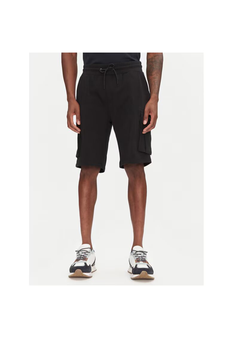Aeronautica Militare Pantaloni scurti sport barbati 251BF025F459 - Bumbac/Elastan - Negru - Negru