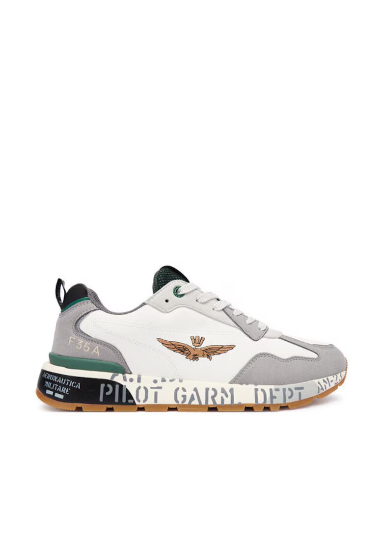 Aeronautica Militare Pantofi sport barbatesti - textil - gri/alb
