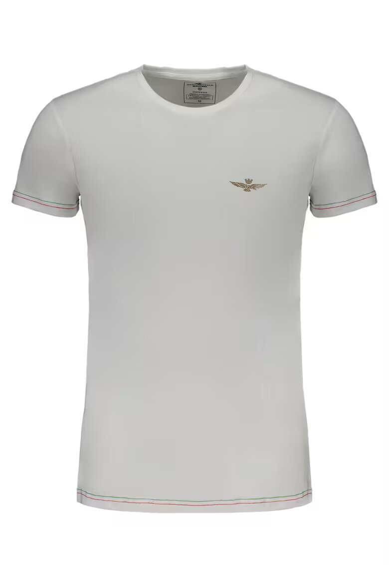 Aeronautica Militare Tricou barbati - 95% bumbac - 5% elastan - Alb - 2XL - SCOTI003J508