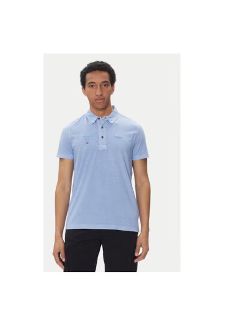 Aeronautica Militare Tricou polo barbati 251PO1852J677 - Bumbac - Albastru deschis - Albastru deschis