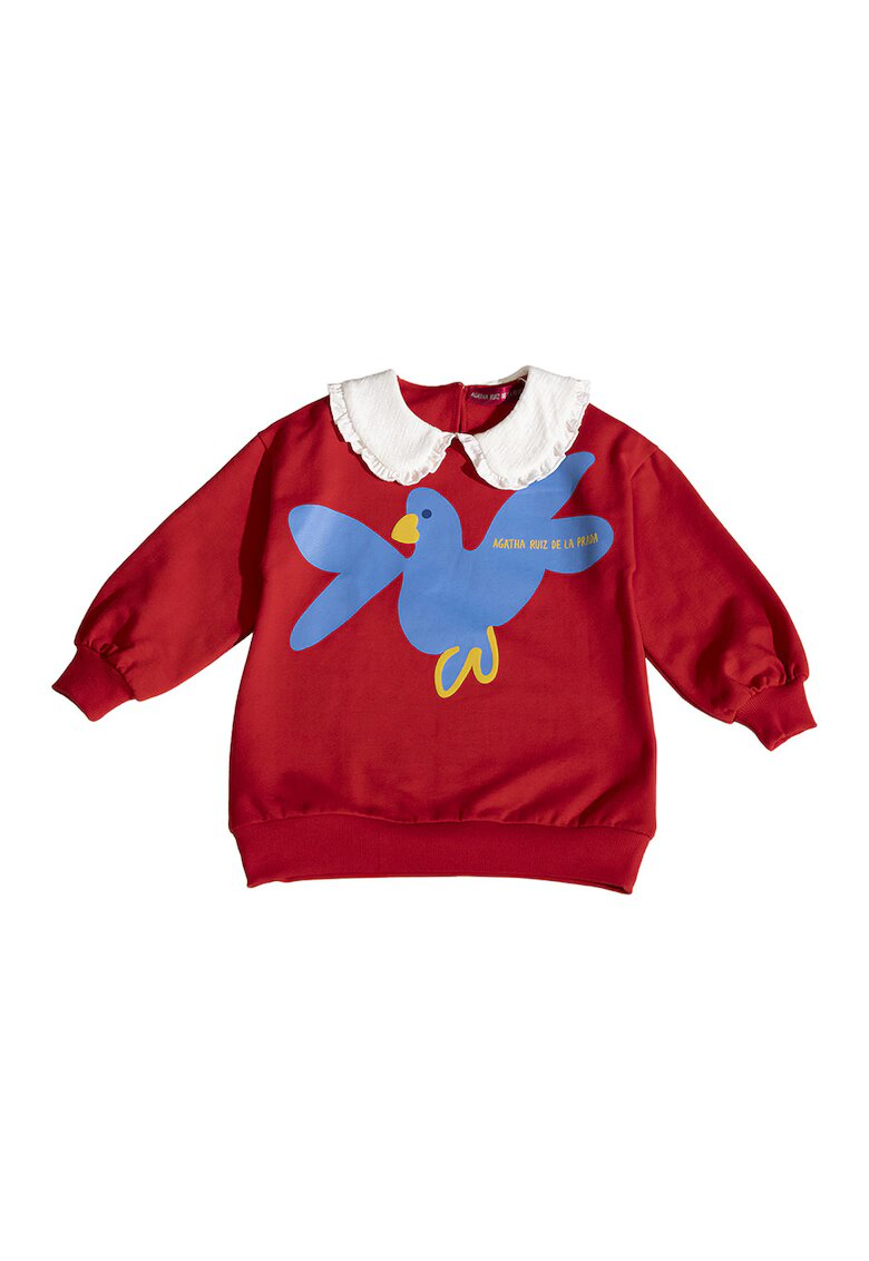 Agatha Ruiz de la Prada Bluza cu imprimeu si guler Peter Pan - Rosu