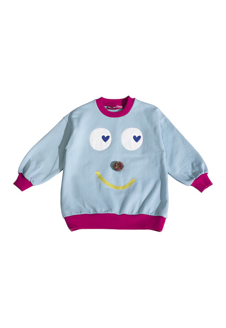 Agatha Ruiz de la Prada Bluza de trening cu decolteu la baza gatului si design grafic - Rosu/Albastru