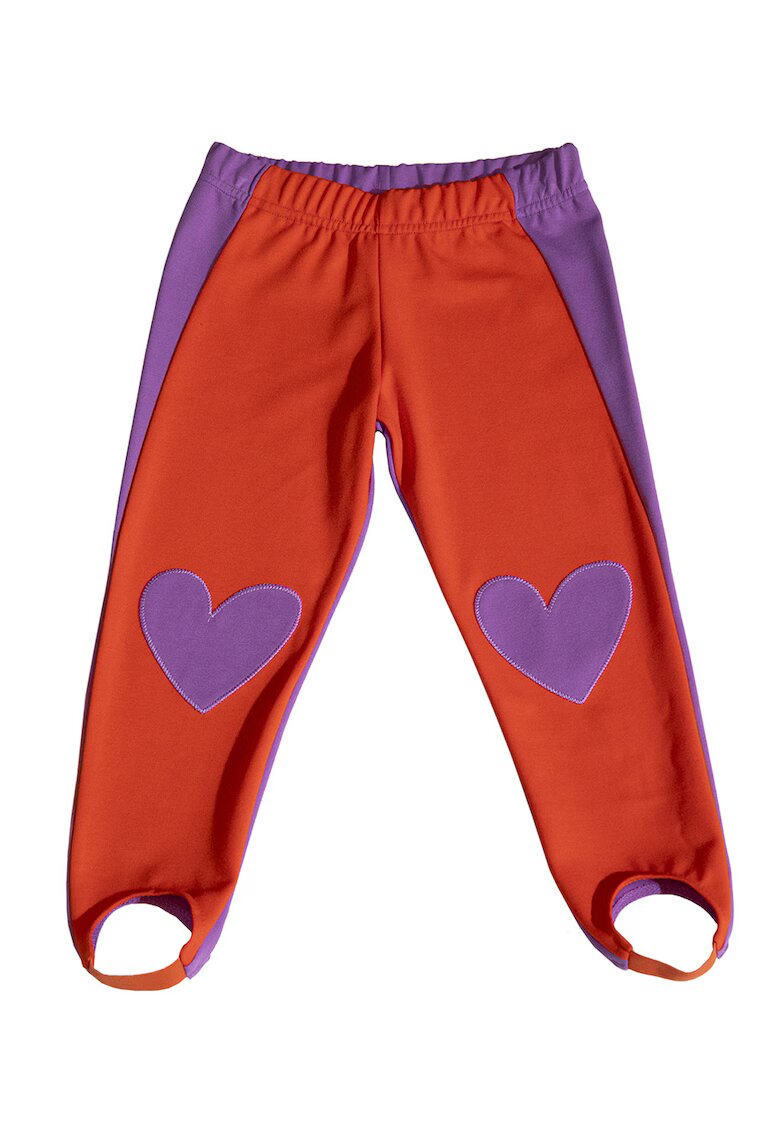 Agatha Ruiz de la Prada Pantaloni cu inimi - Portocaliu/Violet