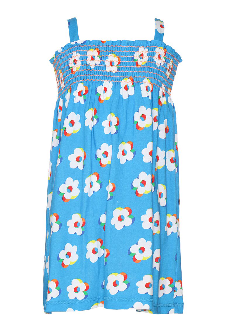 Agatha Ruiz de la Prada Rochie cu imprimeu floral - fara maneci - Alb/Albastru