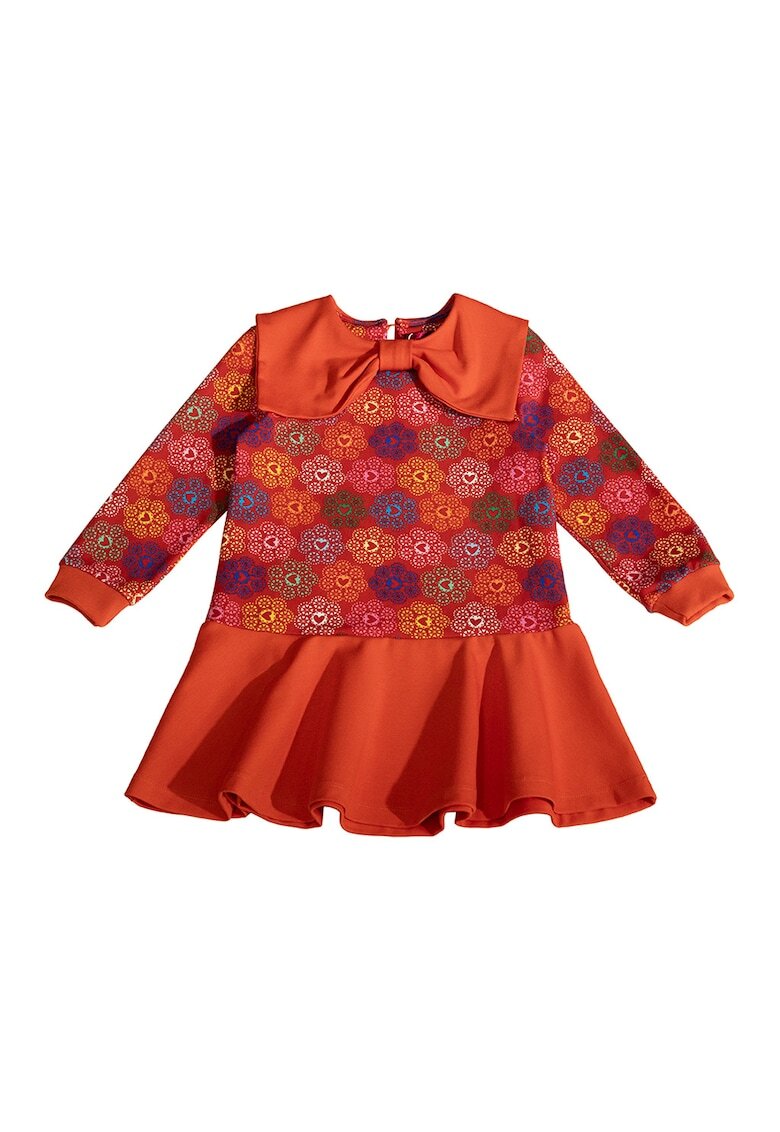 Agatha Ruiz de la Prada Rochie evazata cu model si guler cu funda - Multicolor