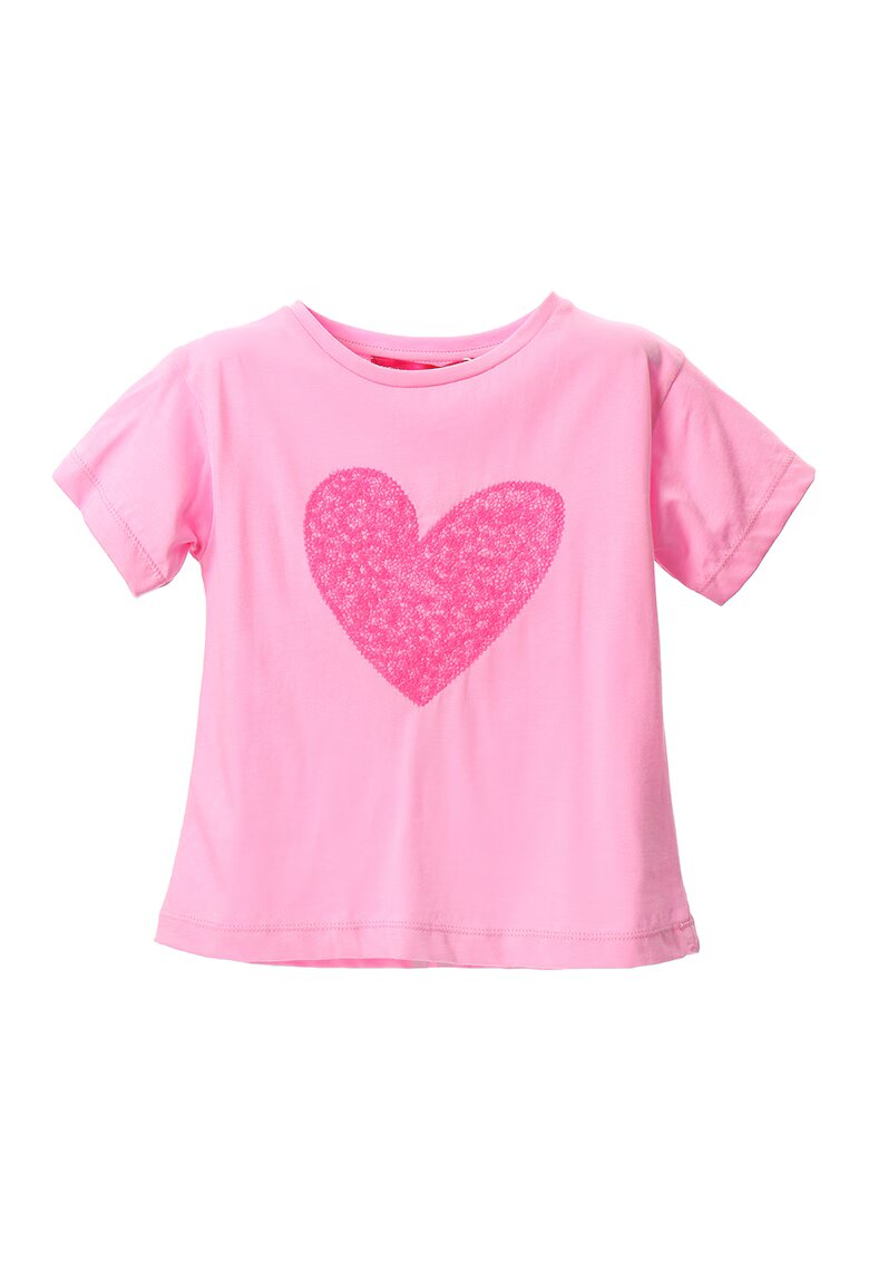 Agatha Ruiz de la Prada Tricou de bumbac cu inima brodata - Roz