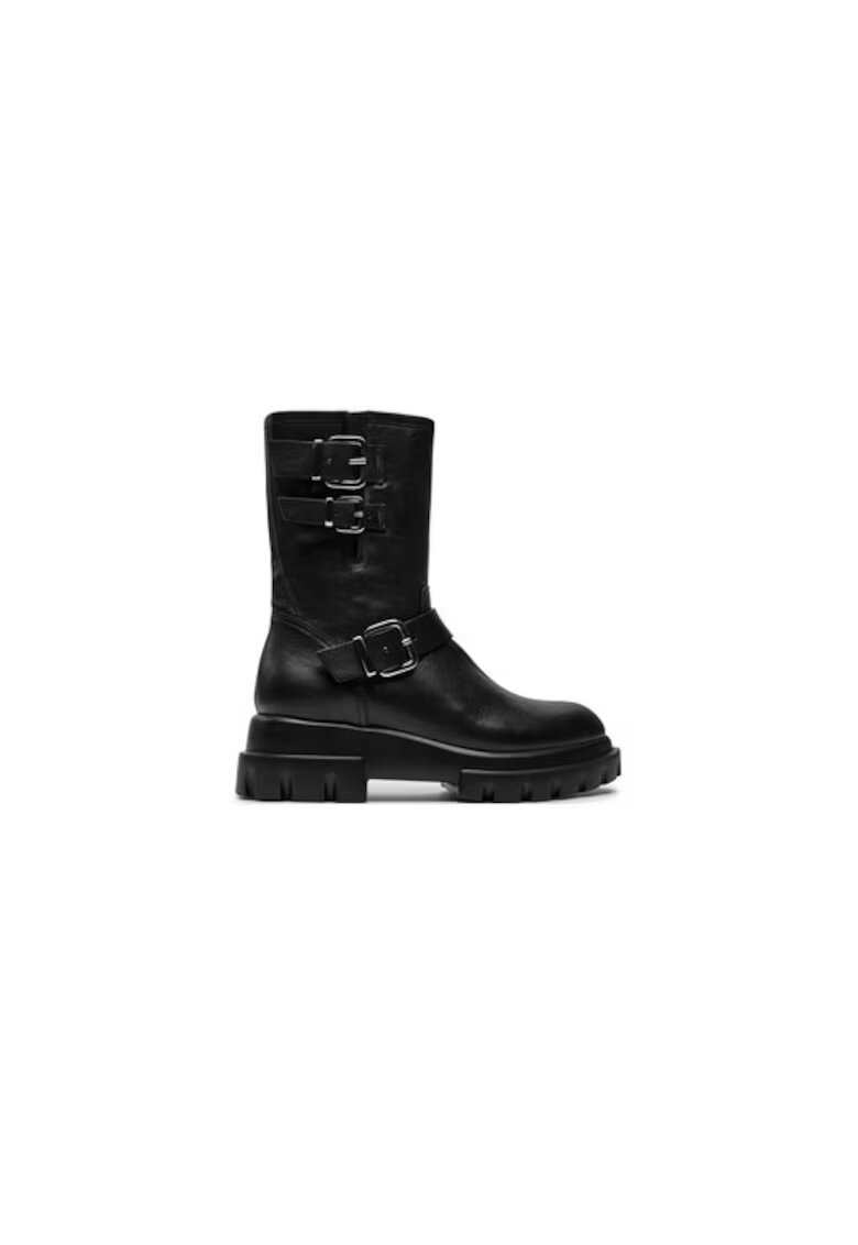 AGL Ghete dama 304339332 - Piele naturala - Negru - Negru