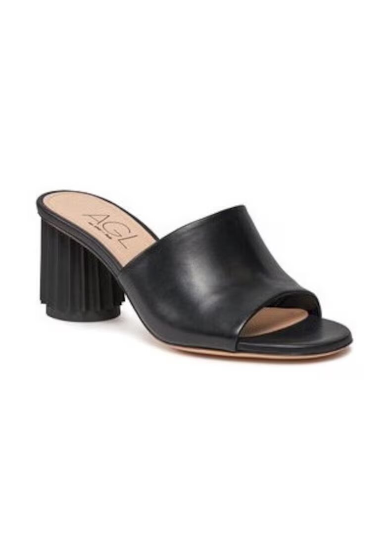 AGL Papuci dama 303581855 - Piele naturala - Negru - Negru