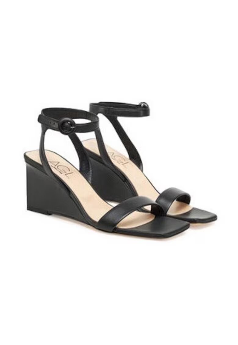 AGL Sandale dama 305288790 - Piele naturala - Negru - Negru