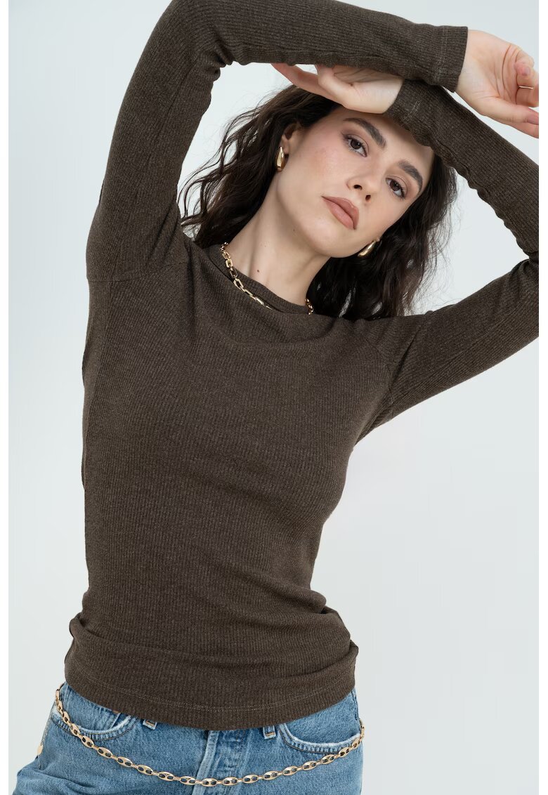 AGOLDE Bluza slim fit cu decolteu rotund Delphi - Kaki