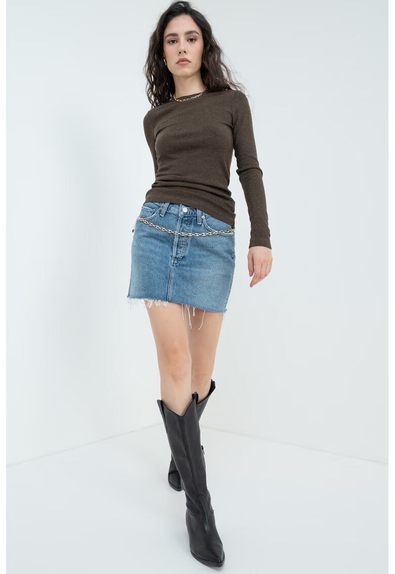 AGOLDE Fusta din denim din amestec de lyocell - Albastru deschis