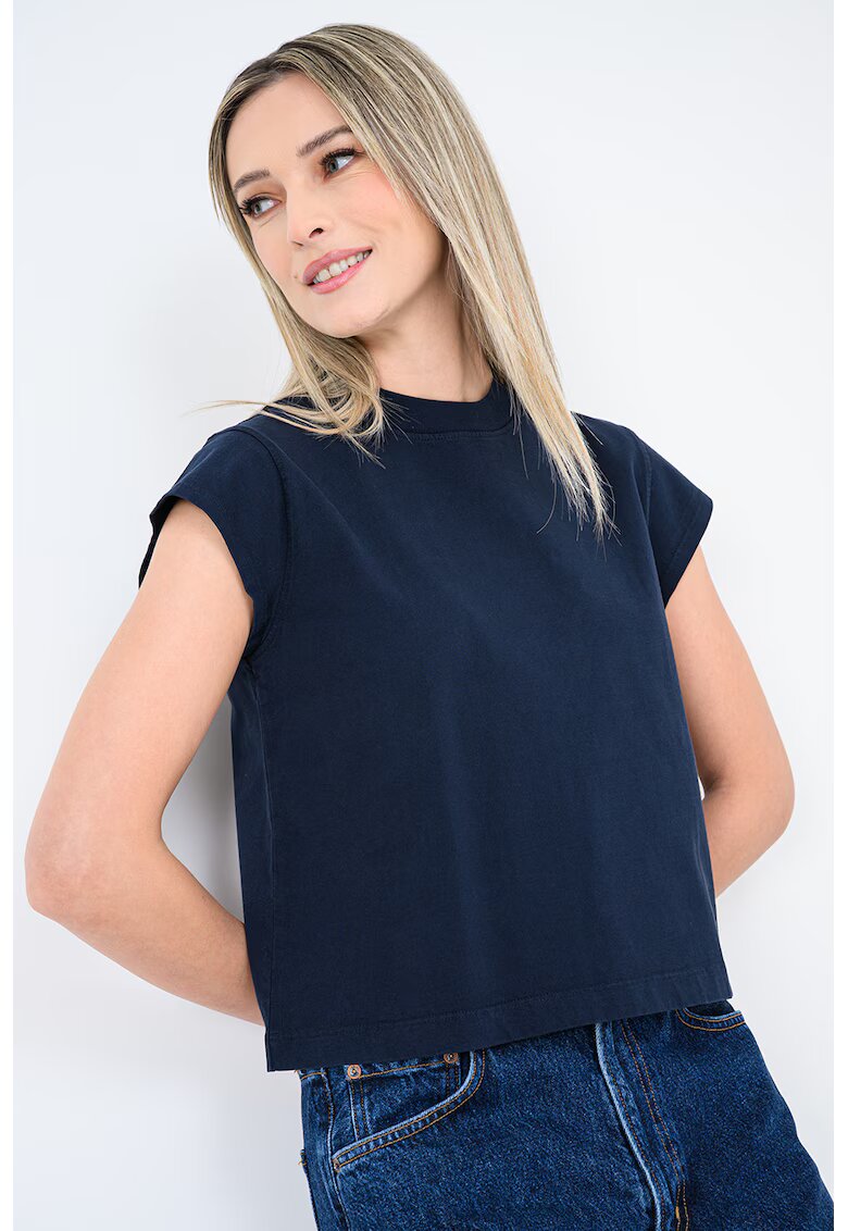 AGOLDE Tricou uni din bumbac Bryce - Albastru ultramarin