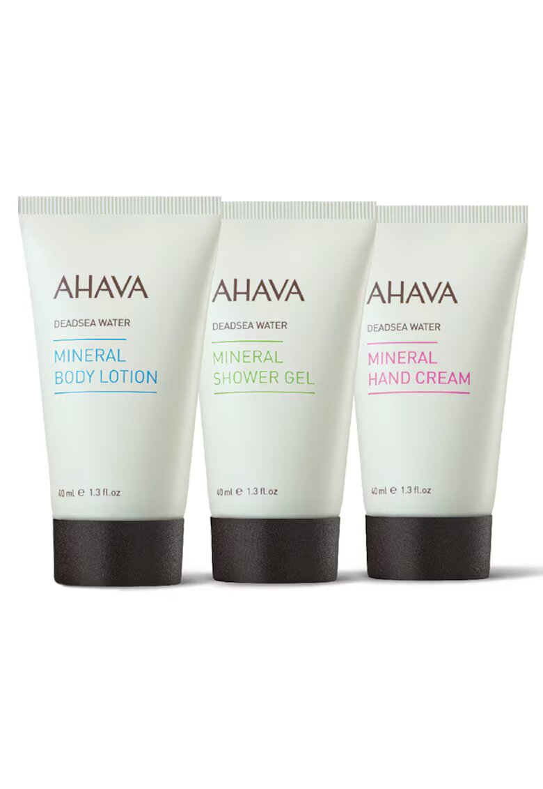 AHAVA Set Mineral: Crema de maini - 40 ml + Gel de dus - 40 ml + Lotiune de corp - 40 ml
